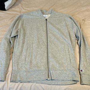 Champion grey zip up size large